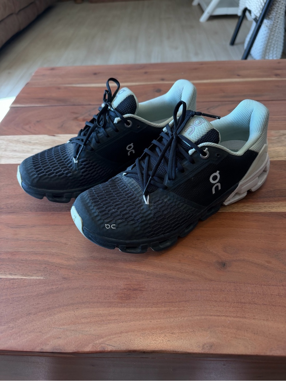 On Running Black and Light Gray Women's Running Sneakers